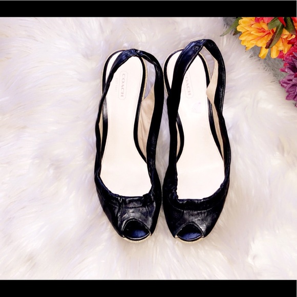 COACH Maritza Peep Toe Wedge - Picture 3 of 7